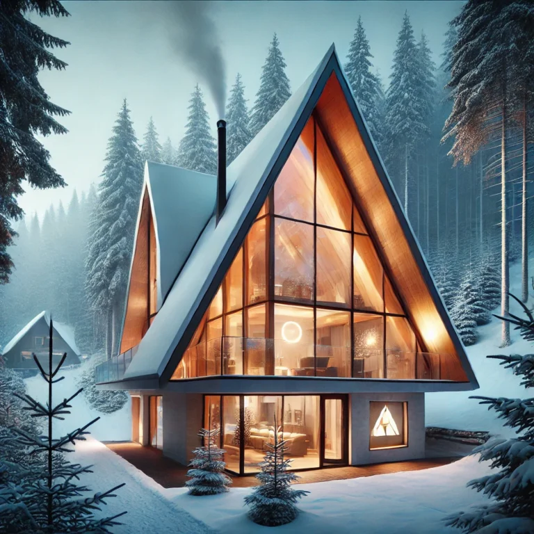 Chalet en triangle : Design unique et nature