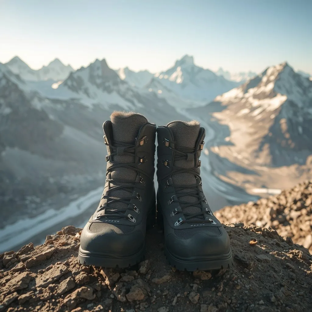 Chaussures d'alpinisme en haute montagne